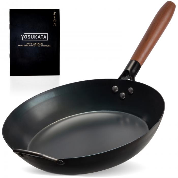 Yosukata Koekenpan (30 cm, Zwart Koolstofstaal, Voorbehandeld)